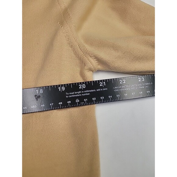 Brooks Brothers 100% Merino Wool Crew Italy Yellow Pull Over Sweater Women Large - Picture 5 of 7